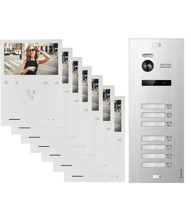 Produktbild von BALTER EVO QUICK Video Türsprechanlage Silber Set für 7-Familienhaus 7x 4,3" Monitor