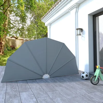 Produktbild von The Living Store Faltbarer Terrassen-Seitenfächer Grau 160 cm