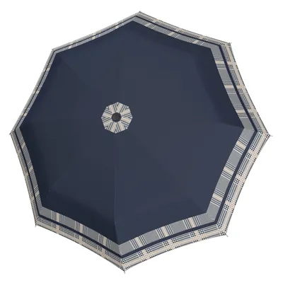 Immagine prodotto di doppler ombrello tascabile ombrello Fiber Magic Timeless Hahnentritt Navy blu multicolore