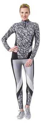 Immagine prodotto di T-shirt da donna GIPARA FITNESS con colletto alto e zip, maniche lunghe, taglie XS-L, taglia S