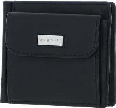 Produktbild von bugatti Leder Geldklammer Geldbörse City Line RFID Dollarclip 8CC Metal Logo Black schwarz