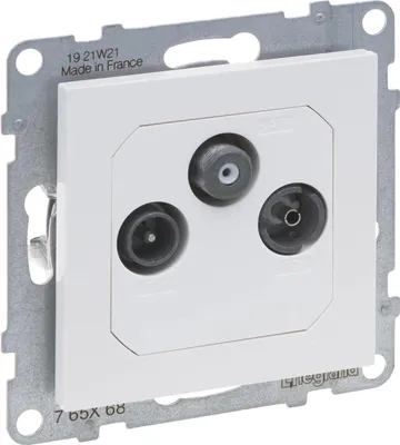 Produktbild von Legrand 765168 SEANO Durchgangsdose TV-R-SAT f.HD-TV in der Farbausführung