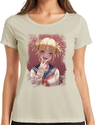 Produktbild von Himiko Toga Schulmädchen Seifuku Yandere Manga Porträt Vampir Damen T-Shirt, Natur, S