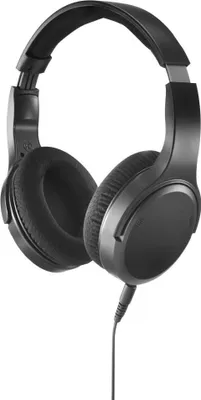 A black pair of over-ear headphones with a coiled cable is shown against a white background.