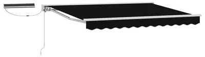 Produktbild von Elektrische Solarmarkise 3,5 x 2,5 m Schwarz 100% Polyester