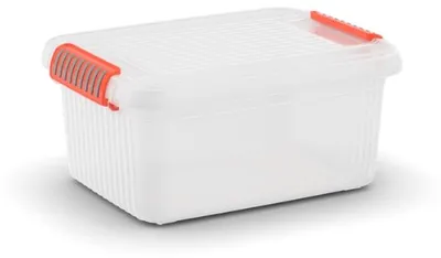 Image de KIS K Latch Box Boîte de rangement Rectangulaire Orange, Transparent