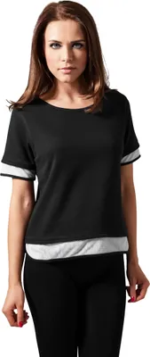 Produktbild von Urban Classics Female Shirt Ladies Terry Mesh Tee Black/White-S