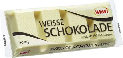 Produktbild von Wawi Kuvertüre weiße Schokolade mit 30 % Kakaobutter 14 x 200 g