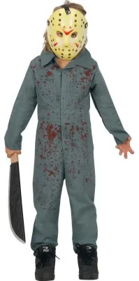 Produktbild von Jason Friday The 13th Kinder Kostüm 5-6 mit Jumpsuit und Maske