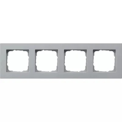 Image de GIRA 0214255 Cadre de finition 4f plat Gira E2 F Alu (214255)