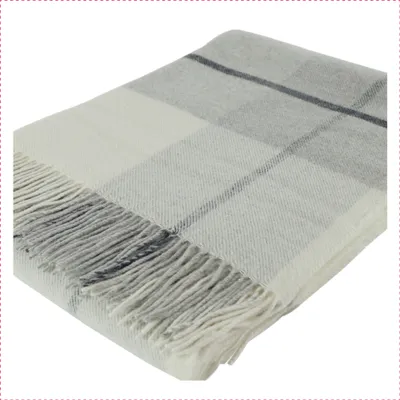 Produktbild von Fair De Luxe Kaschmir Wohndecke | Grau/Kariert