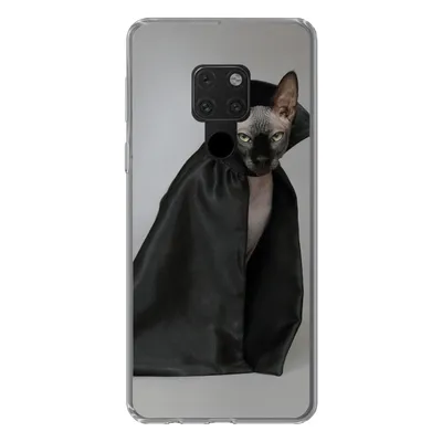 Produktbild von MuchoWow® Handyhülle Schutzhülle Hülle für Huawei P40 Lite Katze - Umhang - Schwarz Silikon Softcase Handy Hülle - Handy