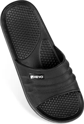 Produktbild von Herren Badelatschen Duschlatschen Badeschuhe Hauschuhe Pantoletten Badeschlappen SaunaschuheBadesanda Schwarz 43