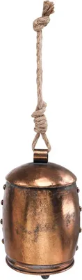 Produktbild von Vintage Metall Deko Glocke Kupferfarben Industriedesign Ø13,5cm H49cm