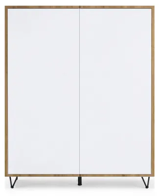 Produktbild von InnoFurn Highboard Elisa M1, 2 Türen, Push-to-Open, Eiche Evoke/Weiß matt, 103 x 125,5 x 37 cm