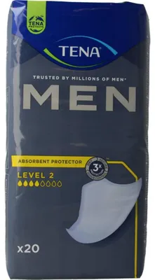 Produktbild von Tena Men Inkontinenzeinlagen Level 2 mit Klebestreifen für diskreten Schutz, 20 Stück