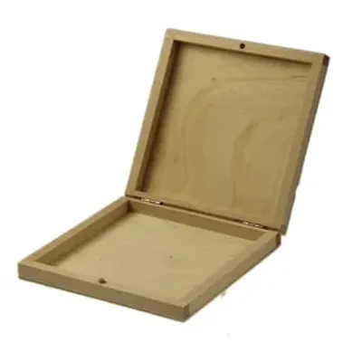 Produktbild von Aufbewahrungsbox aus Holz für CD oder DVD | Holz-Schachtel unbehandelt | Holzbox quadratisch | CD Holzbox
