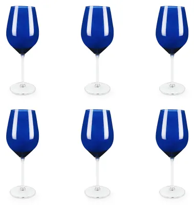 6 Wein- und Sektgläser, Blau, 50 cl, spülmaschinengeeignet