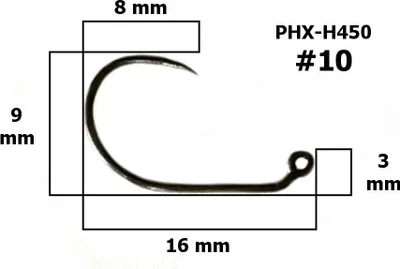 Productafbeelding van Phoenix Jig Fly H450 Haak Zonder Barbeel / Zonder Haakje - #10 - Phx-H450-10-25