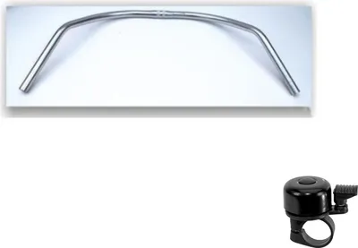 Produktbild von Fahrradlenker 710 mm Hollandrad Lenker Stahl silber inkl. Fahrradglocke