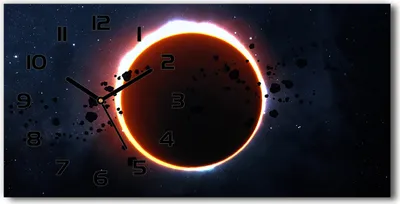 Produktbild von Wanduhr aus Glas – 60x30 cm - Glasbild - Glasuhr - Gehärtetes Glas - schwarze-zeiger - Finsternis
