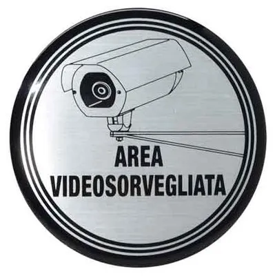 Immagine prodotto di ETICHETTA TONDA 'AREA VIDEOSORVEGLIATA' Ø 10 cm