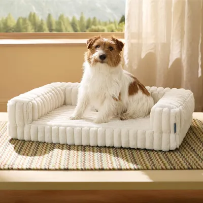 Produktbild von Orthopädisches Hundebett für mittelgroße Hunde - 76x51x16,5 cm wasserdichtes Hundesofa mit Memory-Schaum und Eierkarton-Schaum, waschbarer und