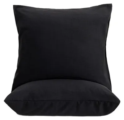 Produktbild von HOMLA MAISY Mikrofaser-Kissenbezügen schwarz 40x40 cm, 2er-Set