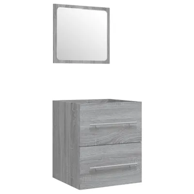 Immagine prodotto di vidaXL Mobile lavabo con lavabo incorporato in legno Grigio Sonoma