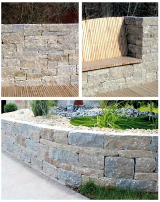 Produktbild von Muschelkalk - Systemmauerwerk - gespalten - 960kg