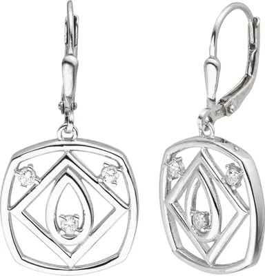 Produktbild von JOBO Ohrhänger 925 Sterling Silber 6 Zirkonia Ohrringe Boutons Silberohrringe