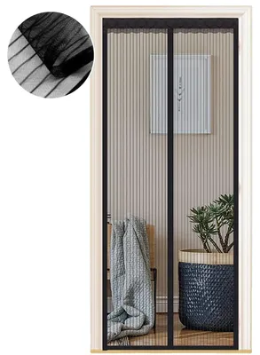 Image de Moustiquaire de porte magnétique, fermeture automatique, installation facile, L 95 cm × H 200 cm