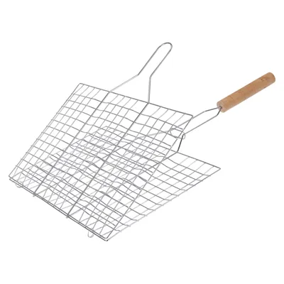 Produktbild von BBQ Grillguthalter Grillkorb Grillhalter Grillgut Fleisch Fisch Würstchen Gemüse Halter Grillgitter Verchromt