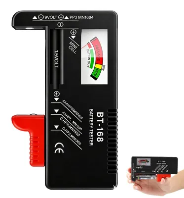 Obrázek produktu pro Univerzální tester baterií s digitálním displejem pro baterie AA, AAA, C, D, 9V a knoflíkové články