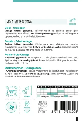 Produktbild von Stiefmütterchen Orangesonne | Stiefmütterchensamen von Hortitops