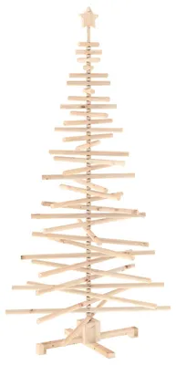 Obrázok produktu pre vidaXL Drevený vianočný stromček KOTKA, 180 cm, masívne borovicové drevo, prírodný vzhľad