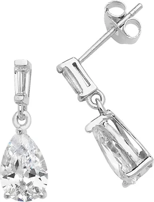 Produktbild von Elegante 925 Sterling Silber Damen - Paar Ohrringe mit Zirkonia - 18mm*6mm; TRS22804
