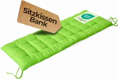 Produktbild von Bank Sitzkissen Stuhlkissen Indoor & Outdoor 1er Set 120x40 cm - Apfelgrün - etérea Stuhl Kissen Auflage mit Bändern