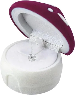Produktbild von Ringbox Pilz, niedlich Schmuck Aufbewahrungsbox, tragbare romantische Ringhalter, multifunktionale Schmuck Organizer Boxen, für Ohrringe, Armbänder, Ketten, Hochzeit, Weihnachten, Schlafsaal