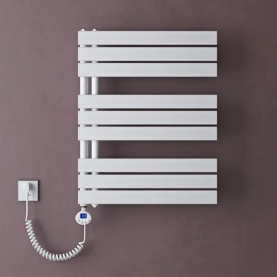 Produktbild von doporro Heizkörper Bad Handtuchheizkörper 76x60cm Badezimmer Badheizkörper Badheizung Handtuchtrockner Handtuchwärmer Weiß mit Heizstab 600w