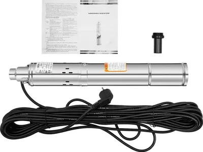 Produktbild von Eintauch-Tiefbrunnenpumpe - Schraubenpumpe - 250 W - Edelstahl - Sandverträglich - 220 V - EU-Stecker - Wasserförderung & Bewässerung