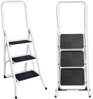 Obrázek produktu pro Ocelové schůdky, 3 stupně, široké schody, bezpečnost