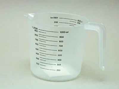 Produktbild von Robuster 1 Liter Messbecher aus PP Kunststoff, transparent – Ideal zum Kochen & Backen, mit Skala, 1000ml