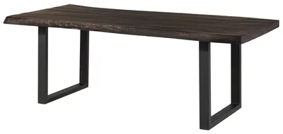 Immagine prodotto di MASSIVMOEBEL24 | FREEFORM 5 tavolo da pranzo in legno di mango - verniciato grigio / gambe in ferro U antracite matt 200x100