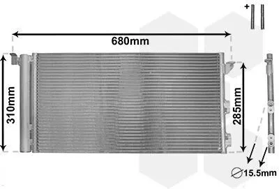 Produktbild von VAN WEZEL 17005293 Kondensator Klimaanlage Klimakondensator für FIAT PANDA (169) +Trockner