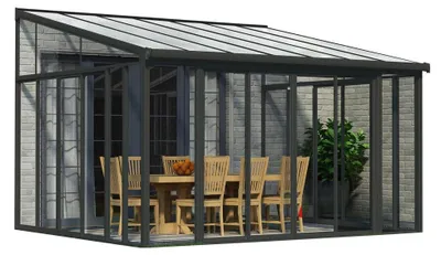 Produktbild von Palram - Canopia Aluminium Kaltwintergarten Sanremo Anthrazit 382x425x310 cm