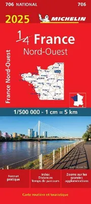 Produktbild von Nordwestfrankreich, 2025 – Michelin-Kartenwerk Frankreich, Ausgabe 706