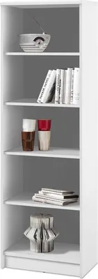 Produktbild von Bücherregal - Weiß - 54 x 148 cm - 1 fester Boden - 3 Einlegeböden