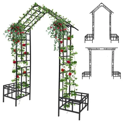 Image de Arche de jardin 2,5 m avec jardinières pour plantes grimpantes