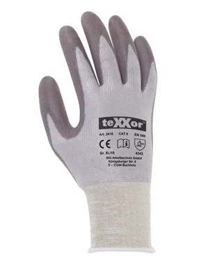 Produktbild von Schnittschutz-Strickhandschuhe, 2416, Kat. 2, "POLYURETHAN-BESCHICHTUNG" Schnittschutzklasse 3 , Größe 8 (M)